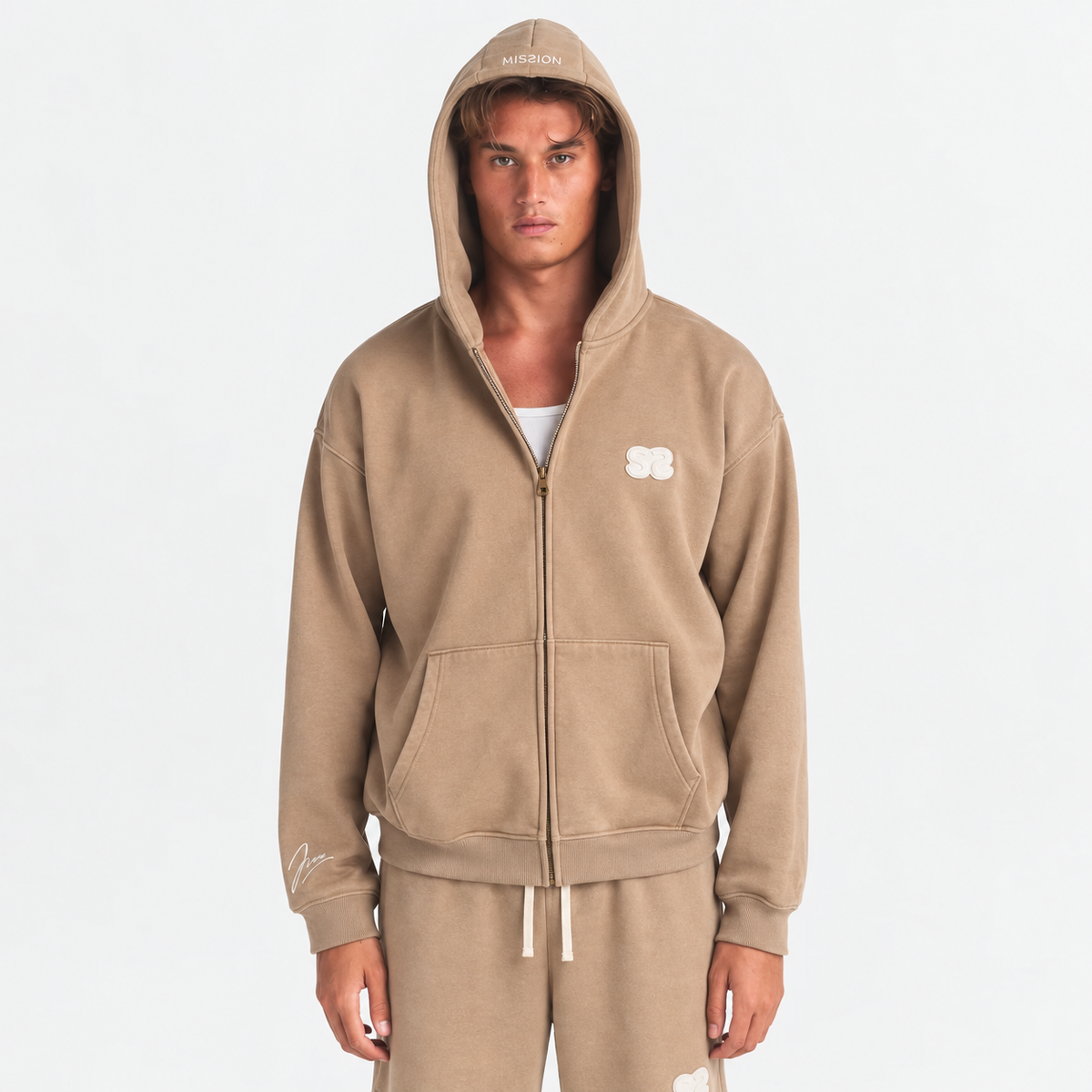 Khaki Zip-Up